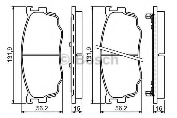 BOSCH 0986494258 Комплект гальмівних колодок, дискове гальмо