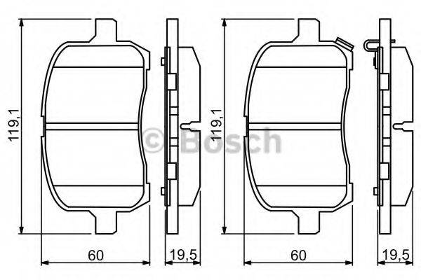 BOSCH 0986494306 Комплект гальмівних колодок, дискове гальмо