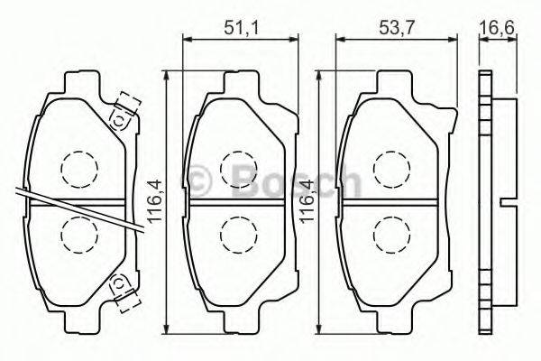 BOSCH 0986494333 Комплект гальмівних колодок, дискове гальмо