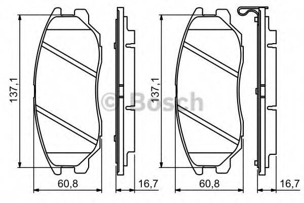 BOSCH 0986494347 Комплект гальмівних колодок, дискове гальмо