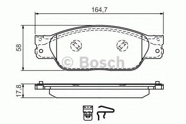 BOSCH 0986494355 Комплект гальмівних колодок, дискове гальмо