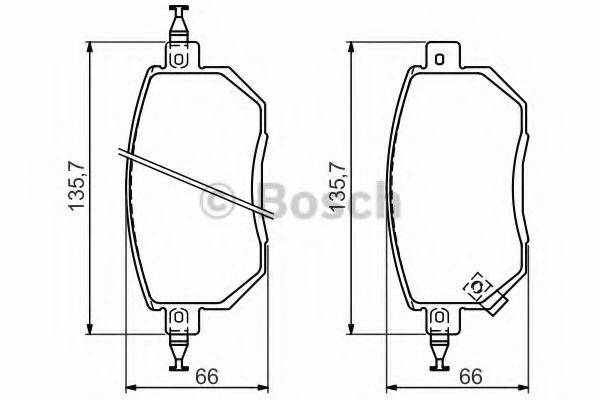 BOSCH 0986494366 Комплект гальмівних колодок, дискове гальмо