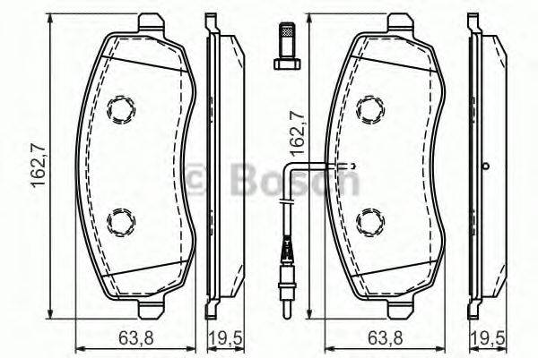 BOSCH 0986494385 Комплект гальмівних колодок, дискове гальмо