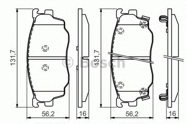 BOSCH 0986494394 Комплект гальмівних колодок, дискове гальмо