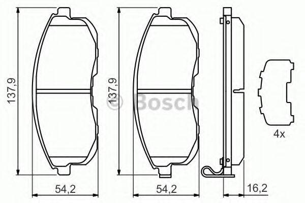 BOSCH 0986494443 Комплект гальмівних колодок, дискове гальмо