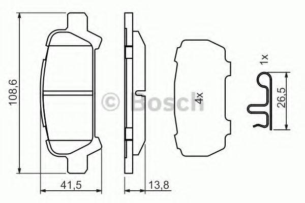 BOSCH 0986494445 Комплект гальмівних колодок, дискове гальмо