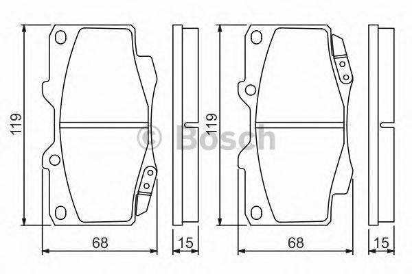 BOSCH 0986494497 Комплект гальмівних колодок, дискове гальмо