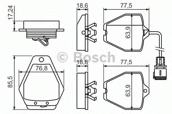 BOSCH 0986494436 Комплект гальмівних колодок, дискове гальмо