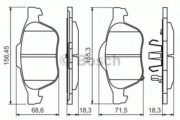 BOSCH 0986494485 Комплект гальмівних колодок, дискове гальмо