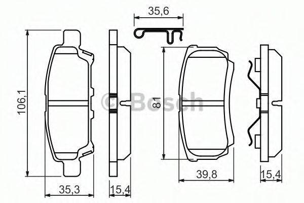 BOSCH 0986494502 Комплект гальмівних колодок, дискове гальмо