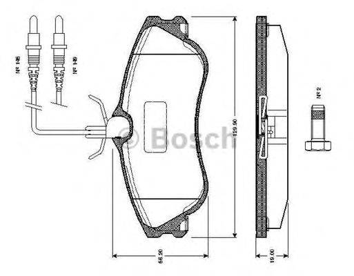 BOSCH 0986TB2042 Комплект гальмівних колодок, дискове гальмо