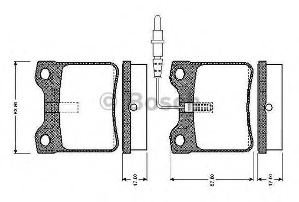 BOSCH 0986TB2177 Комплект гальмівних колодок, дискове гальмо