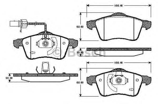 BOSCH 0986TB2304 Комплект гальмівних колодок, дискове гальмо