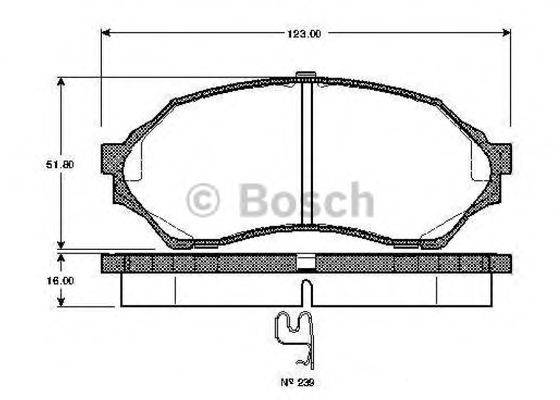 BOSCH 0986TB2343 Комплект гальмівних колодок, дискове гальмо