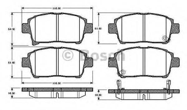 BOSCH 0986TB2438 Комплект гальмівних колодок, дискове гальмо