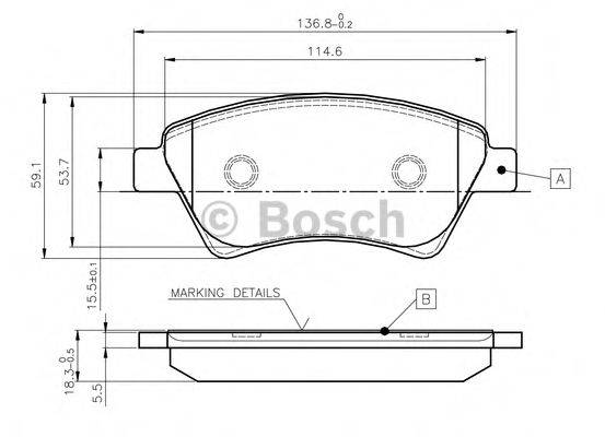 BOSCH 0986TB2440 Комплект гальмівних колодок, дискове гальмо