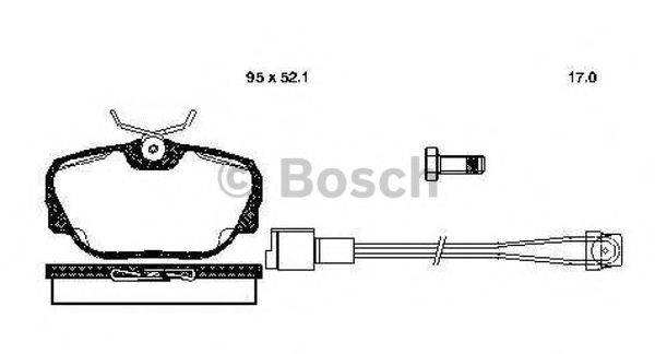 BOSCH 0986TB2621 Комплект гальмівних колодок, дискове гальмо