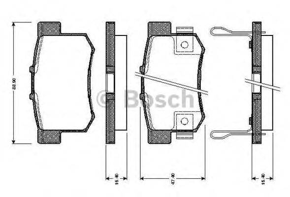 BOSCH 0986TB2637 Комплект гальмівних колодок, дискове гальмо