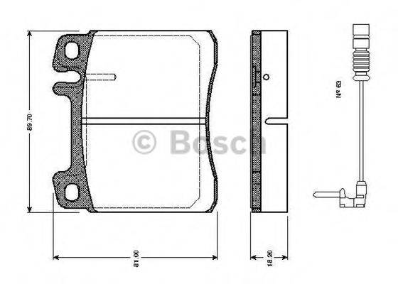 BOSCH 0986TB2682 Комплект гальмівних колодок, дискове гальмо