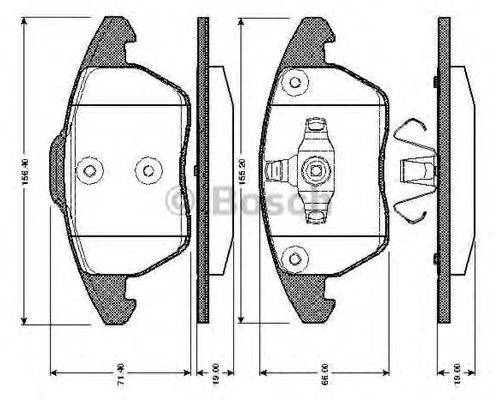 BOSCH 0986TB2859 Комплект гальмівних колодок, дискове гальмо