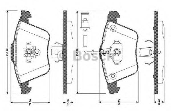 BOSCH 0986TB3080 Комплект гальмівних колодок, дискове гальмо