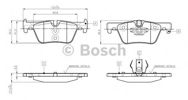 BOSCH 0986TB3144 Комплект гальмівних колодок, дискове гальмо