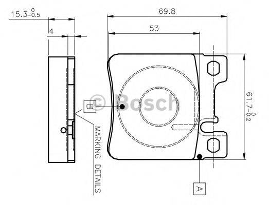 BOSCH 0986TB2022 Комплект гальмівних колодок, дискове гальмо