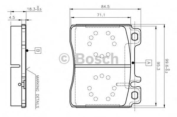 BOSCH 0986TB2023 Комплект гальмівних колодок, дискове гальмо