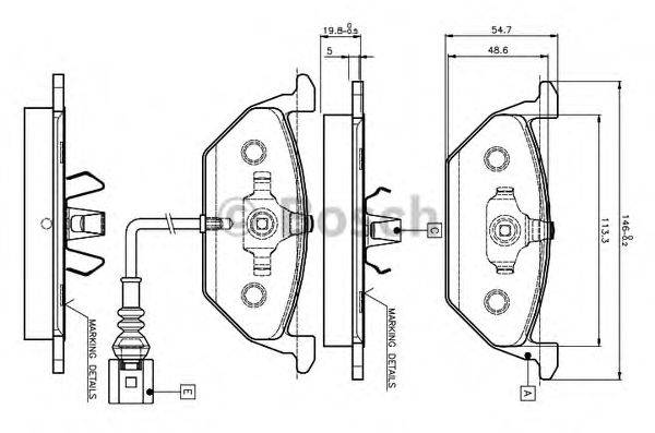 BOSCH 0986TB2041 Комплект гальмівних колодок, дискове гальмо