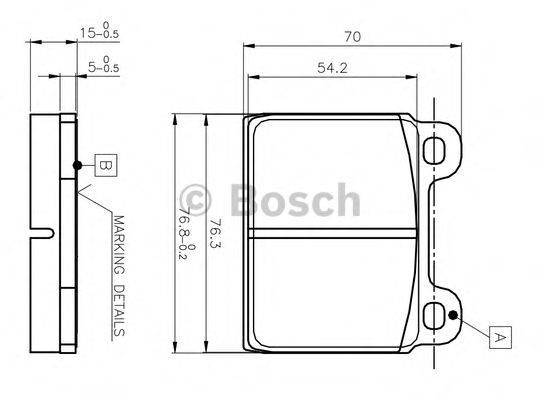 BOSCH 0986TB2050 Комплект гальмівних колодок, дискове гальмо