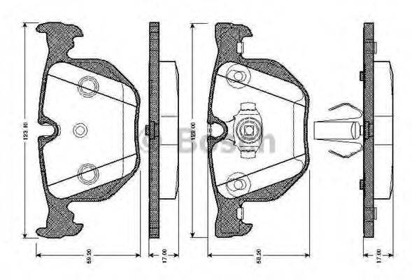 BOSCH 0986TB2206 Комплект гальмівних колодок, дискове гальмо