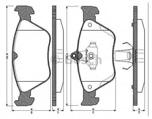 BOSCH 0986TB2256 Комплект гальмівних колодок, дискове гальмо