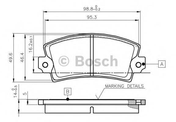 BOSCH 0986TB2477 Комплект гальмівних колодок, дискове гальмо