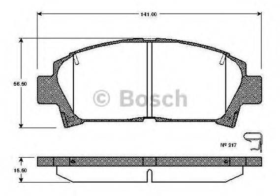 BOSCH 0986TB2690 Комплект гальмівних колодок, дискове гальмо