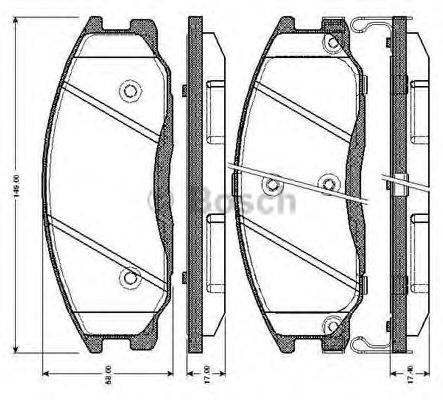 BOSCH 0986TB2815 Комплект гальмівних колодок, дискове гальмо