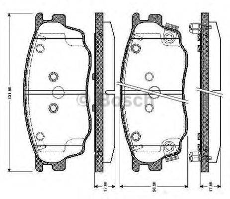 BOSCH 0986TB2822 Комплект гальмівних колодок, дискове гальмо