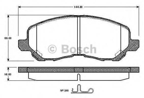 BOSCH 0986TB2825 Комплект гальмівних колодок, дискове гальмо