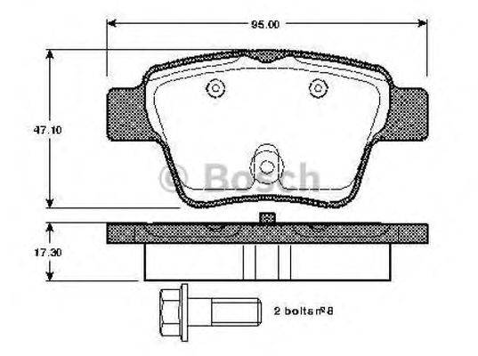 BOSCH 0986TB2896 Комплект гальмівних колодок, дискове гальмо