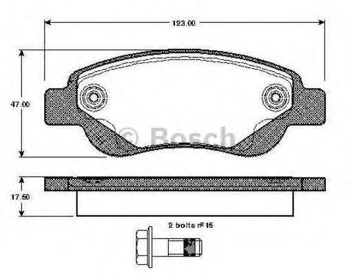 BOSCH 0986TB2927 Комплект гальмівних колодок, дискове гальмо