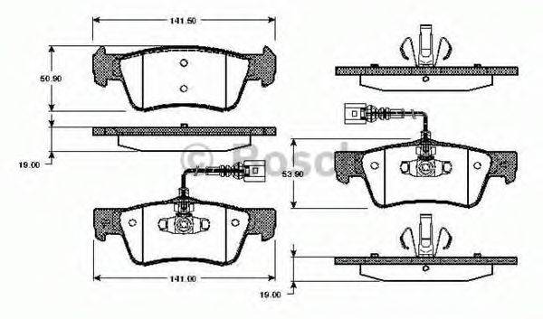 BOSCH 0986TB2968 Комплект гальмівних колодок, дискове гальмо