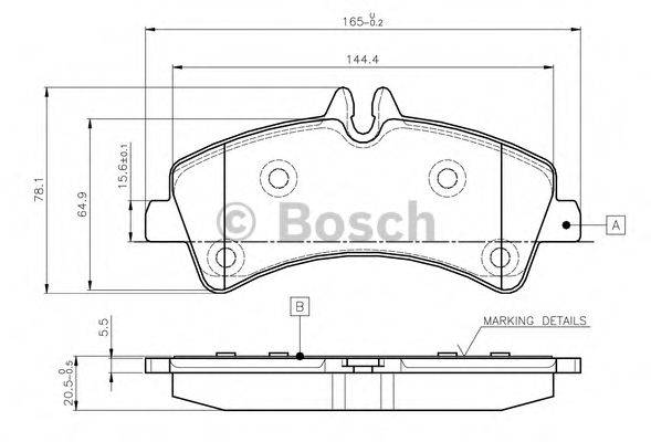 BOSCH 0986TB2982 Комплект гальмівних колодок, дискове гальмо