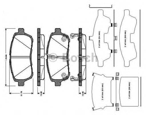 BOSCH 0986TB3010 Комплект гальмівних колодок, дискове гальмо