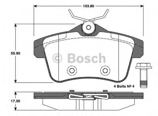 BOSCH 0986TB3101 Комплект гальмівних колодок, дискове гальмо