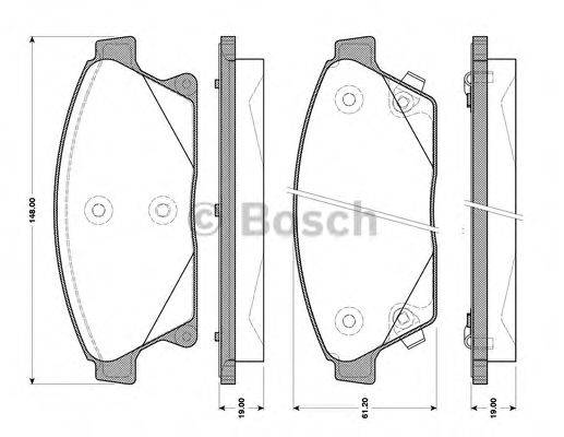 BOSCH 0986TB3103 Комплект гальмівних колодок, дискове гальмо