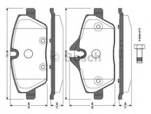 BOSCH 0986TB3112 Комплект гальмівних колодок, дискове гальмо