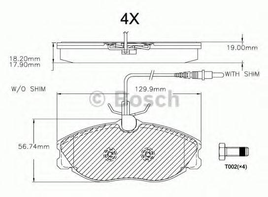 BOSCH F03A150026 Комплект гальмівних колодок, дискове гальмо