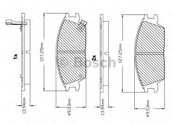 BOSCH F03B150007 Комплект гальмівних колодок, дискове гальмо