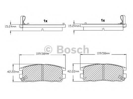 BOSCH F03B150027 Комплект гальмівних колодок, дискове гальмо