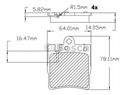 BOSCH F03B150088 Комплект гальмівних колодок, дискове гальмо