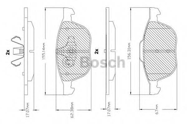 BOSCH F03B150143 Комплект гальмівних колодок, дискове гальмо